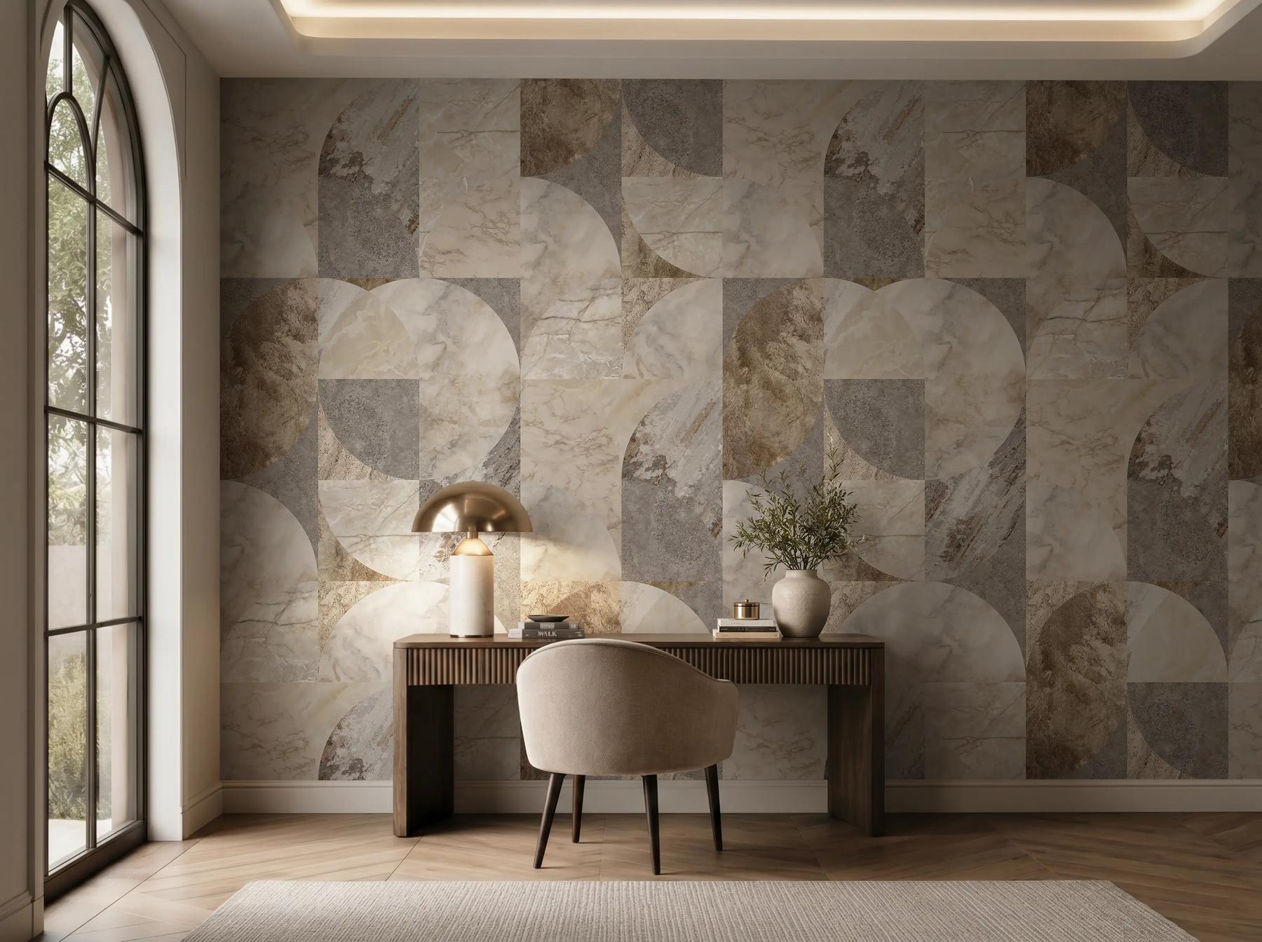 Modern Abstract Geometric Marble Wallpaper Mural