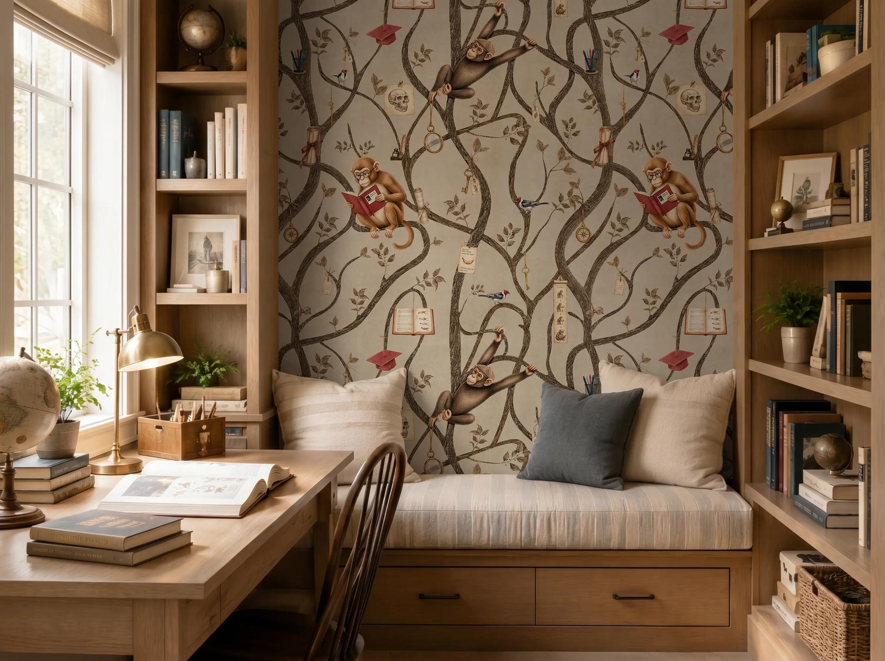 Kids Playful Monkey Forest Wallpaper Mural