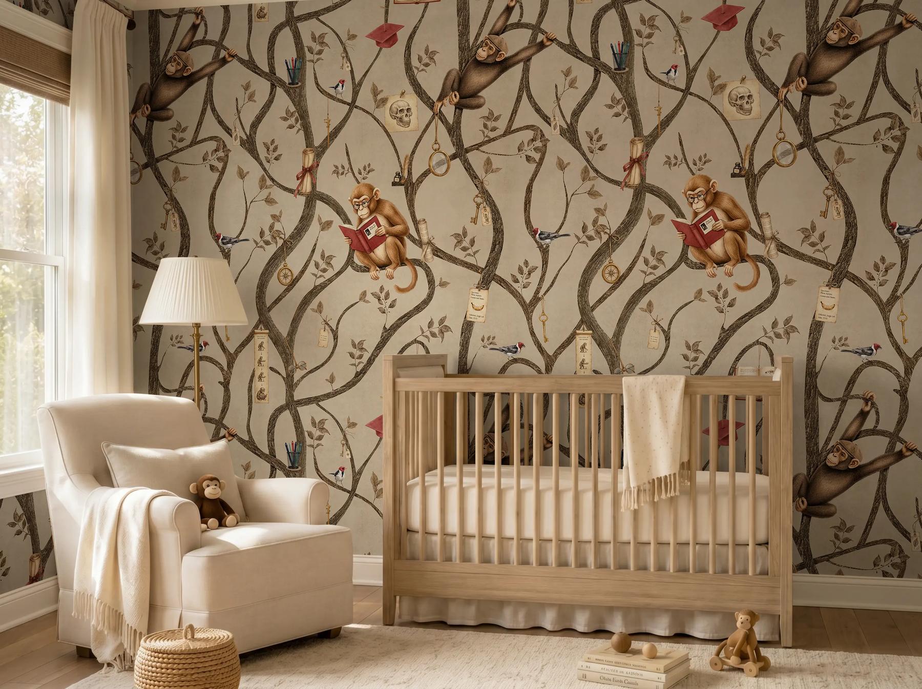 Kids Playful Monkey Forest Wallpaper Mural
