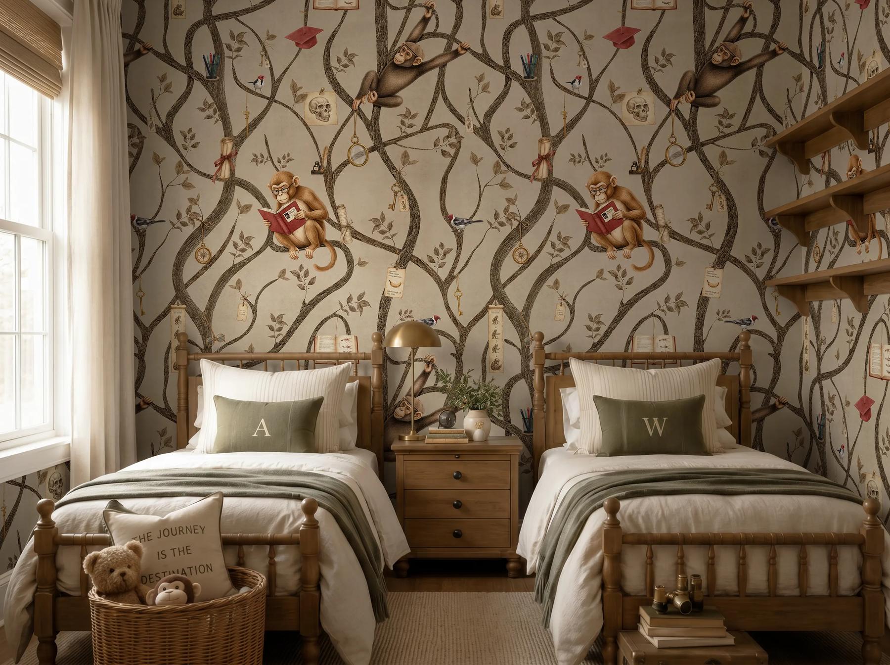 Kids Playful Monkey Forest Wallpaper Mural