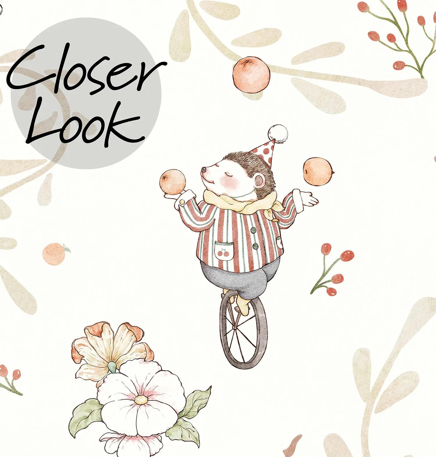 Nursery Playful Animal Musicians and Flowers Wallpaper Mural