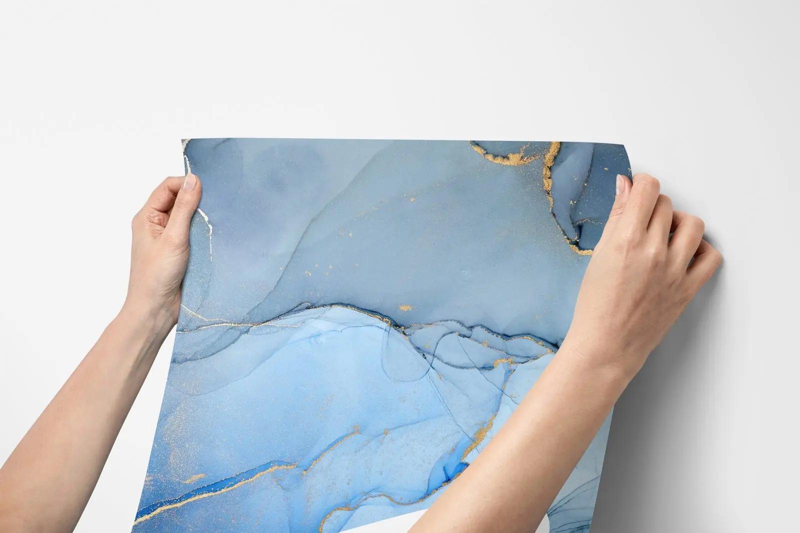 Powder Blue Marble Wallpaper Mural