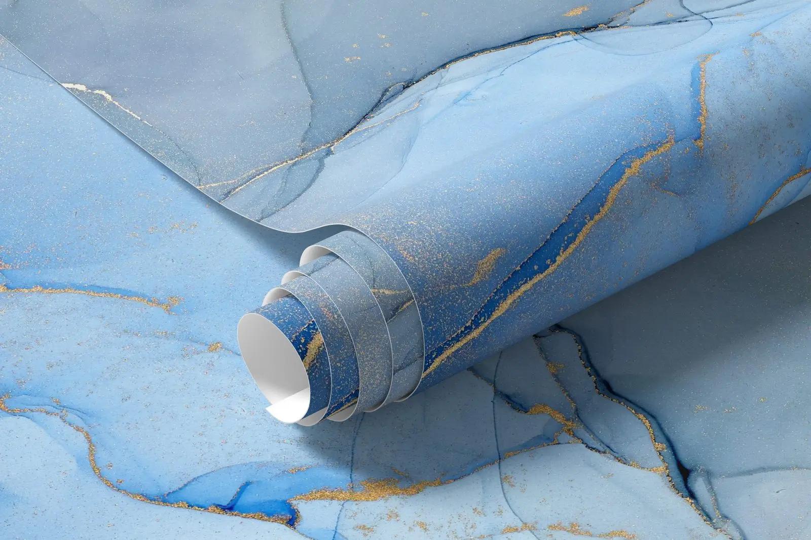 Powder Blue Marble Wallpaper Mural