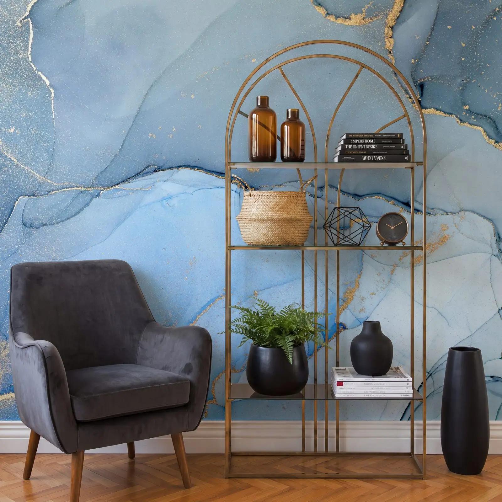 Powder Blue Marble Wallpaper Mural