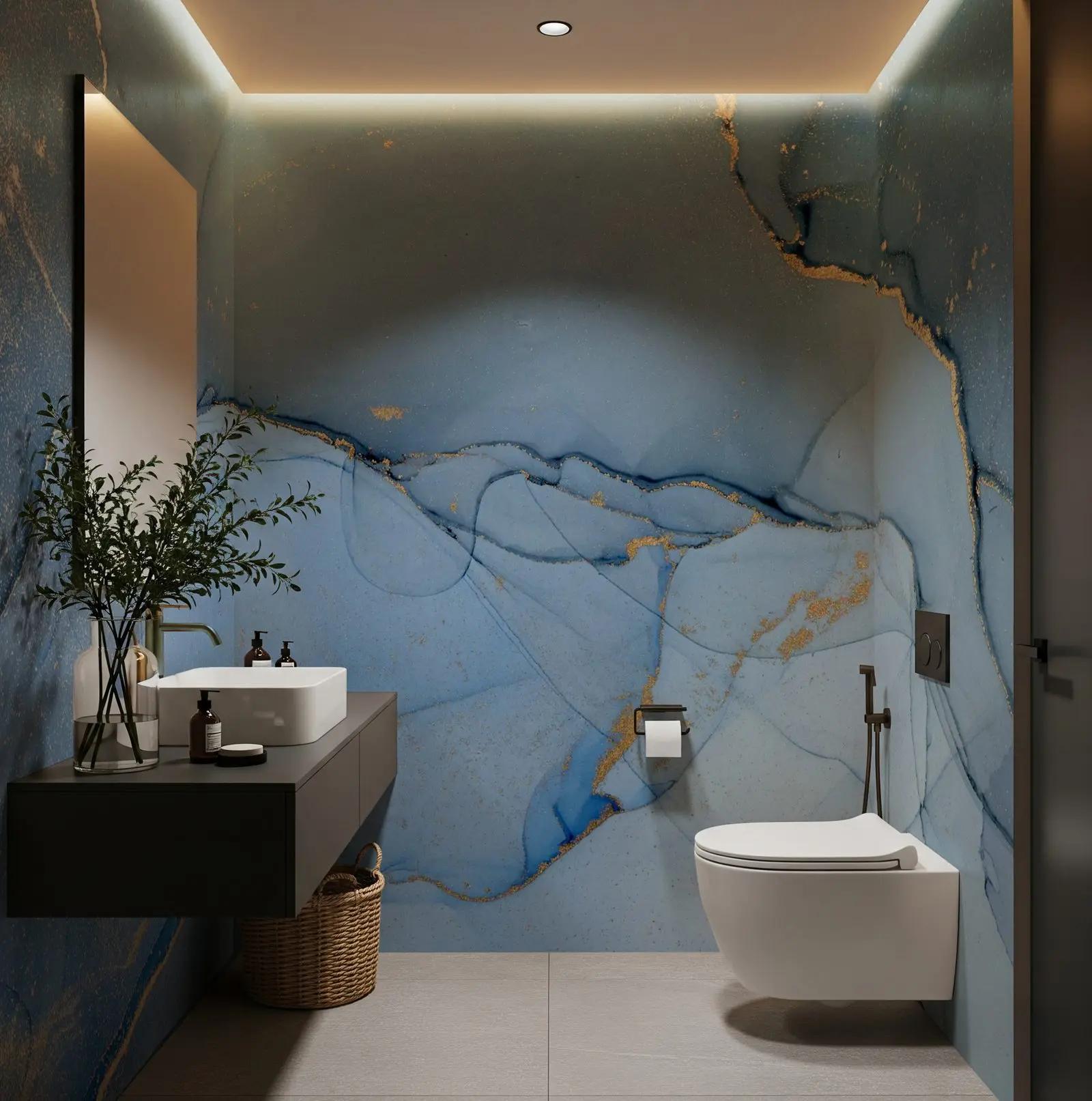 Powder Blue Marble Wallpaper Mural