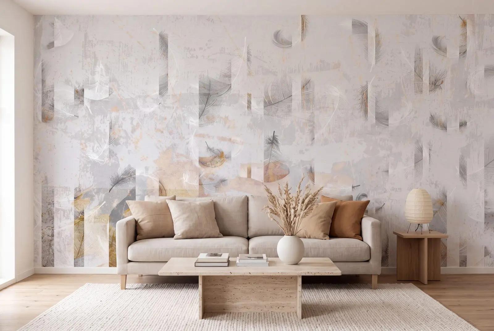 White Feathers Wallpaper Mural