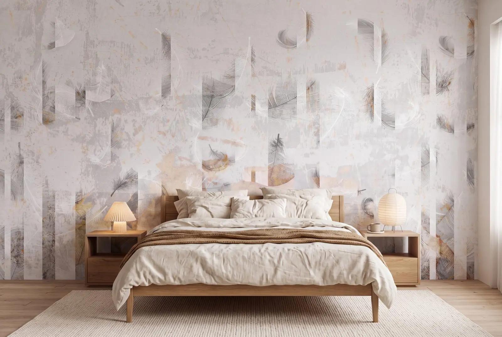 White Feathers Wallpaper Mural