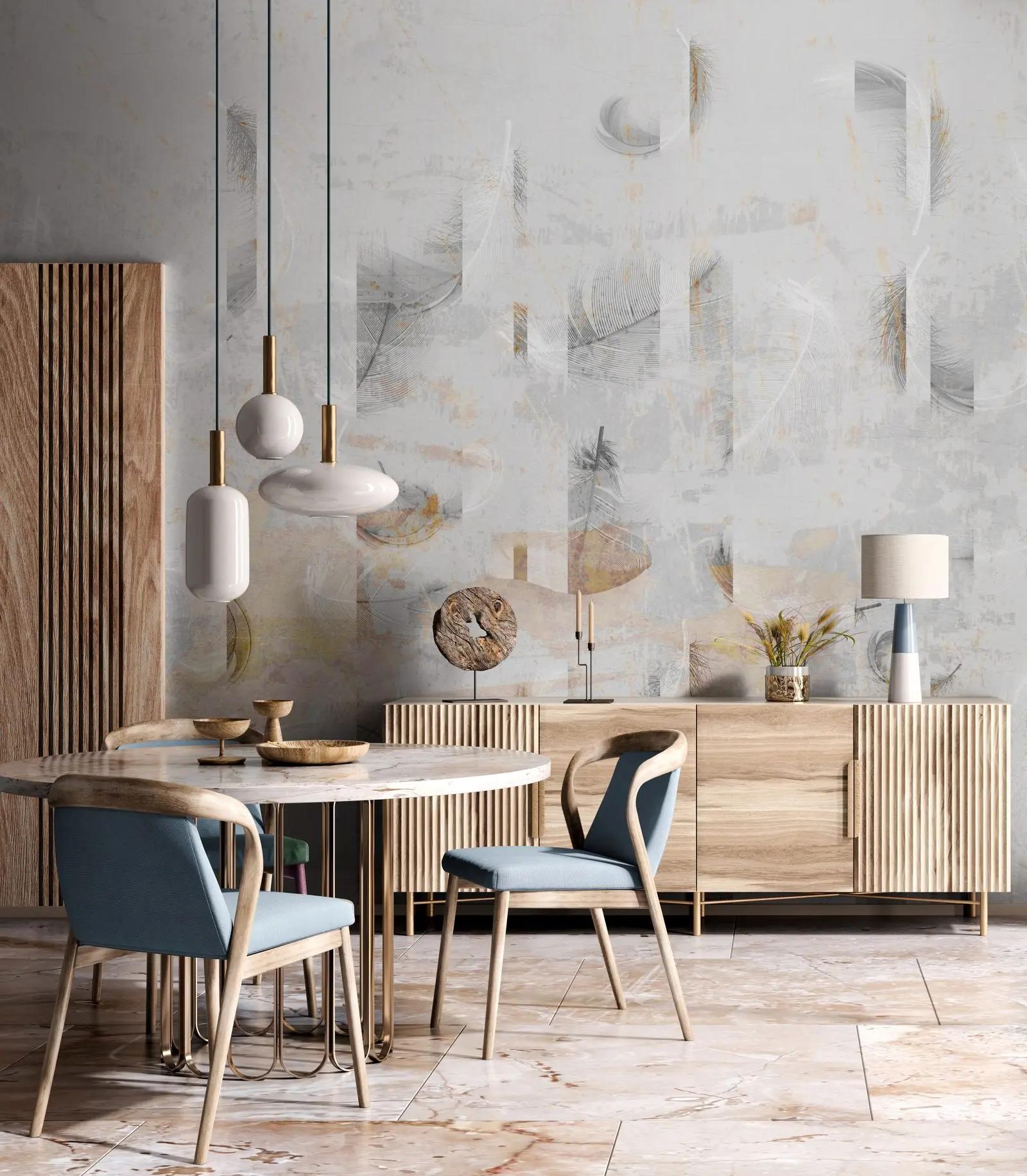 White Feathers Wallpaper Mural