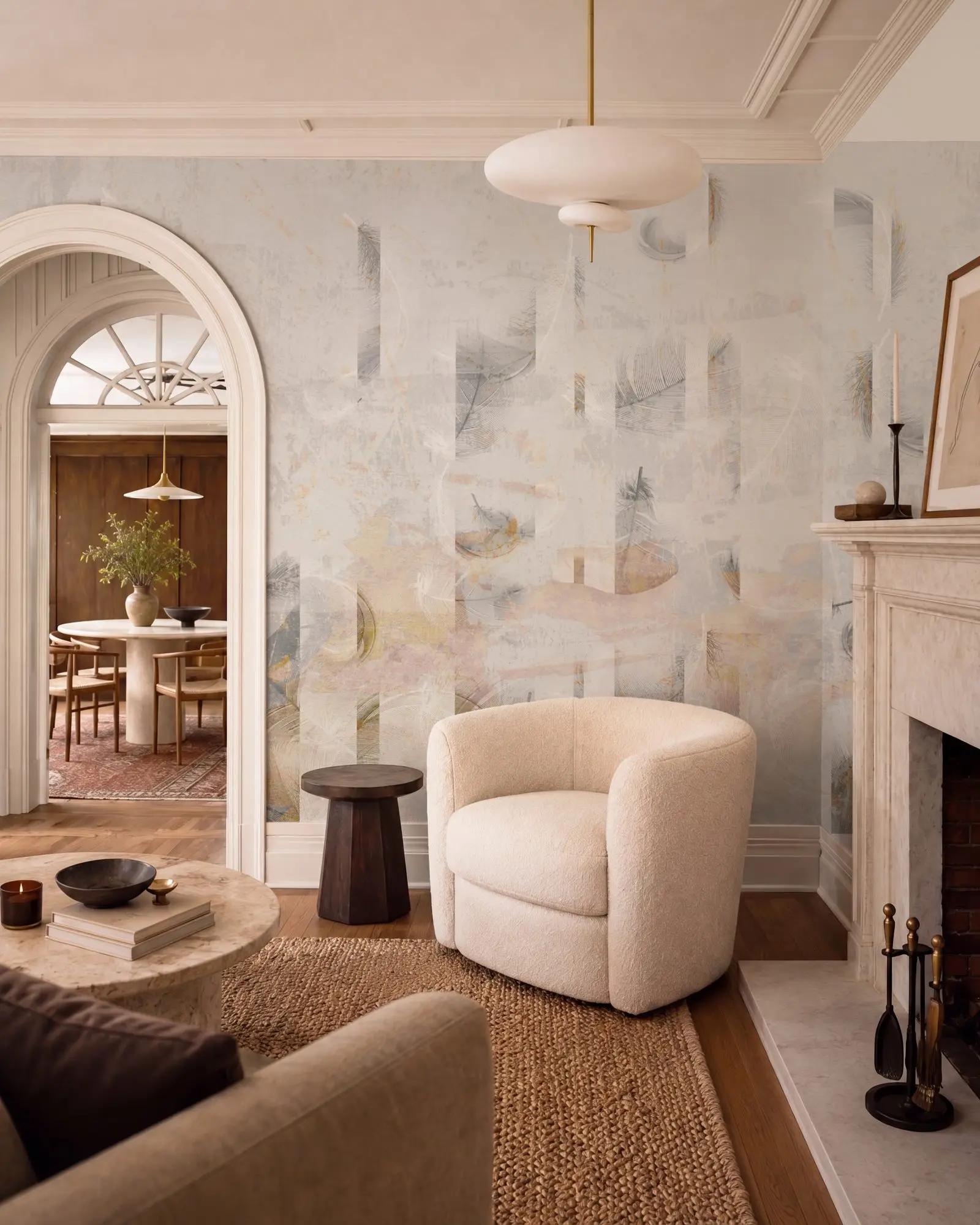 White Feathers Wallpaper Mural