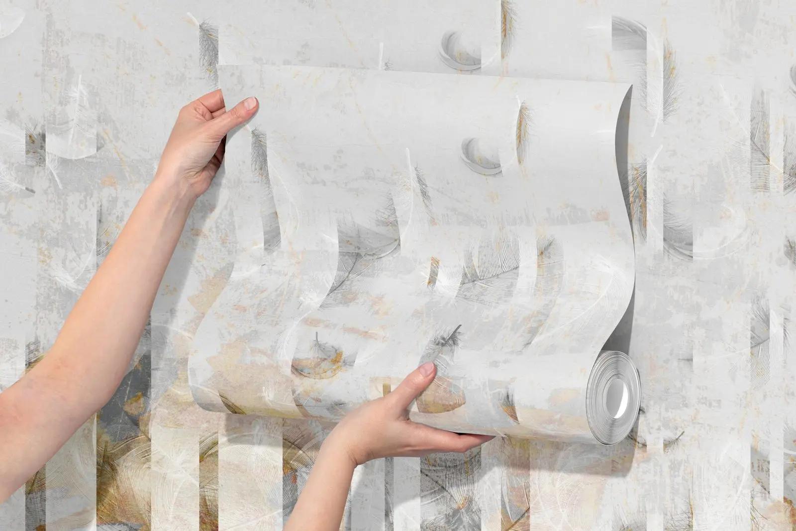 White Feathers Wallpaper Mural