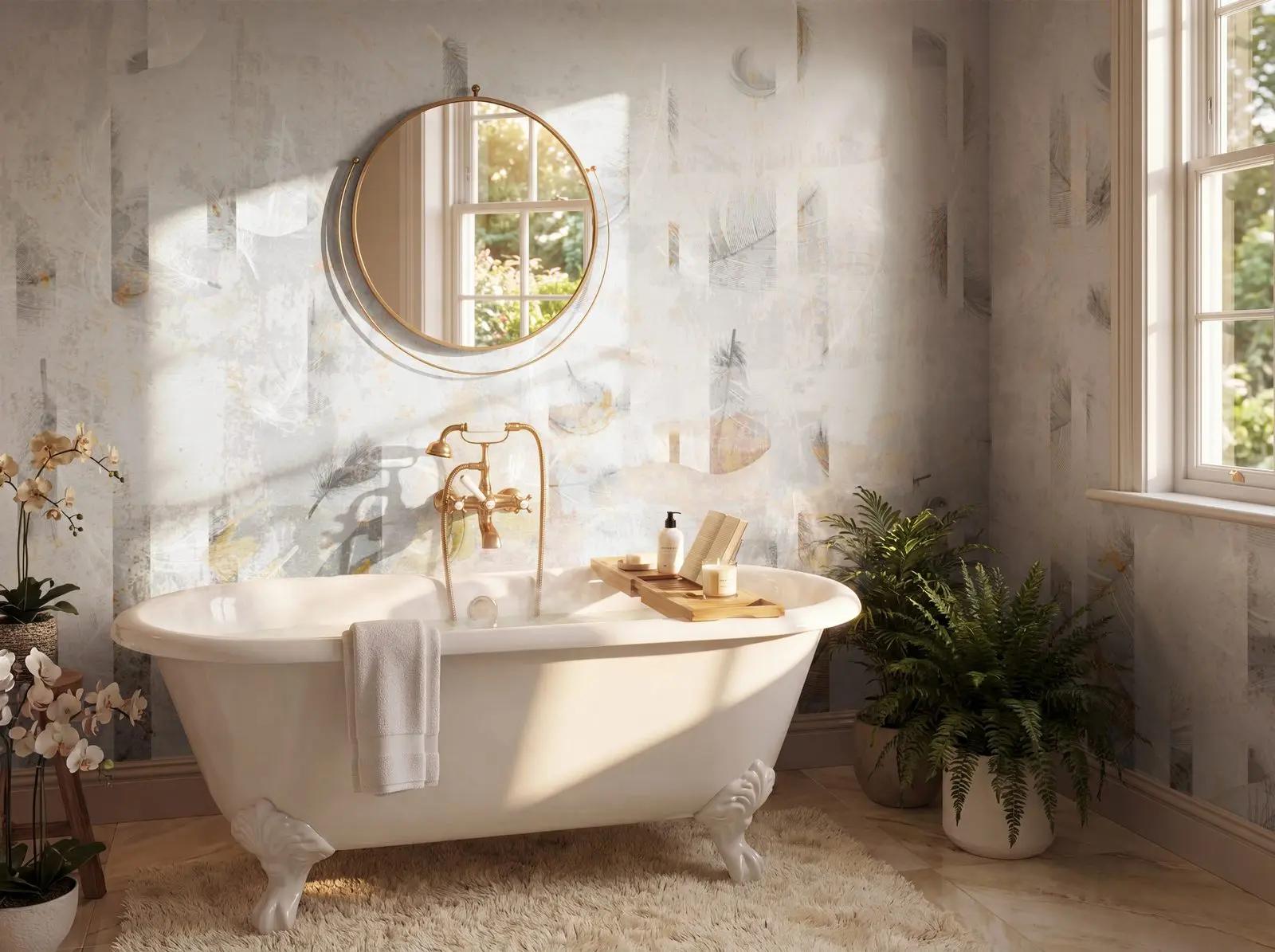 White Feathers Wallpaper Mural
