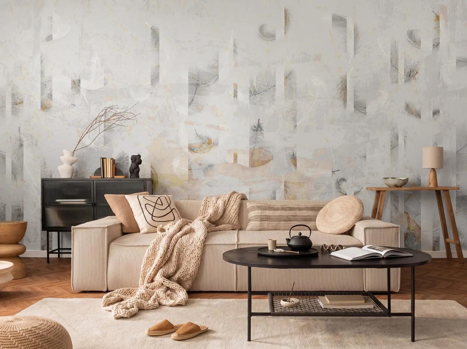 White Feathers Wallpaper Mural