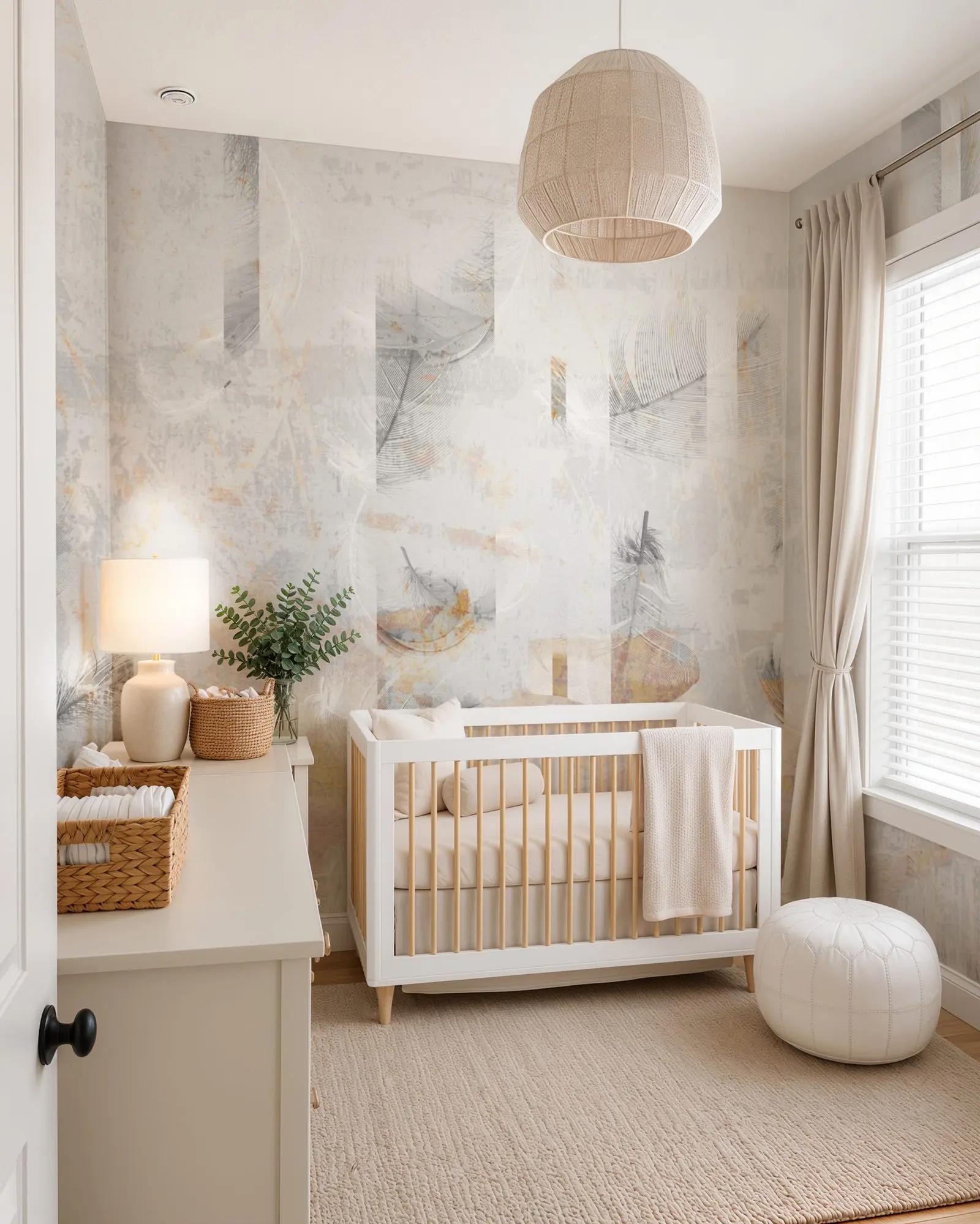 White Feathers Wallpaper Mural