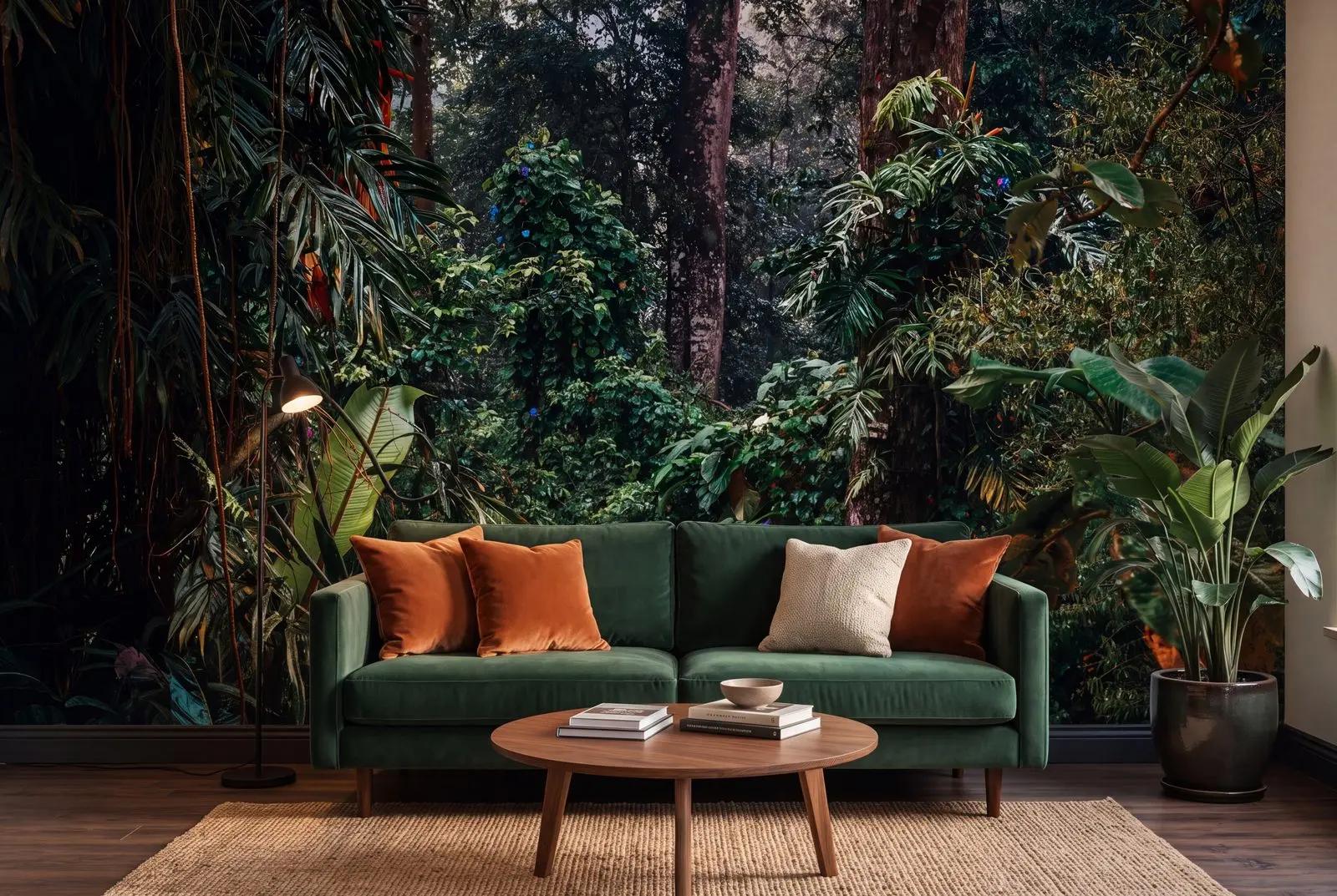 Dark Tropical Jungle Wallpaper Mural