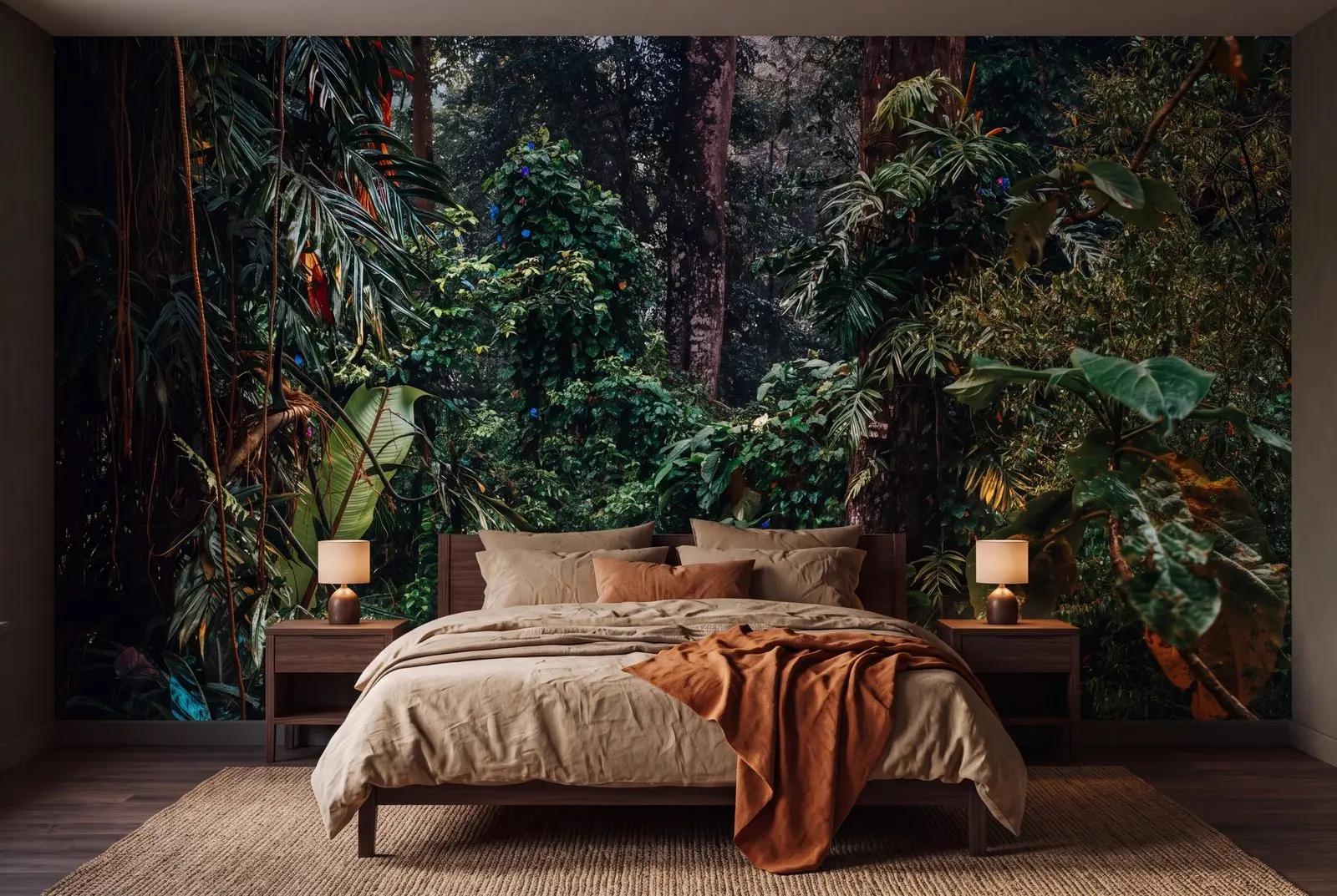 Dark Tropical Jungle Wallpaper Mural