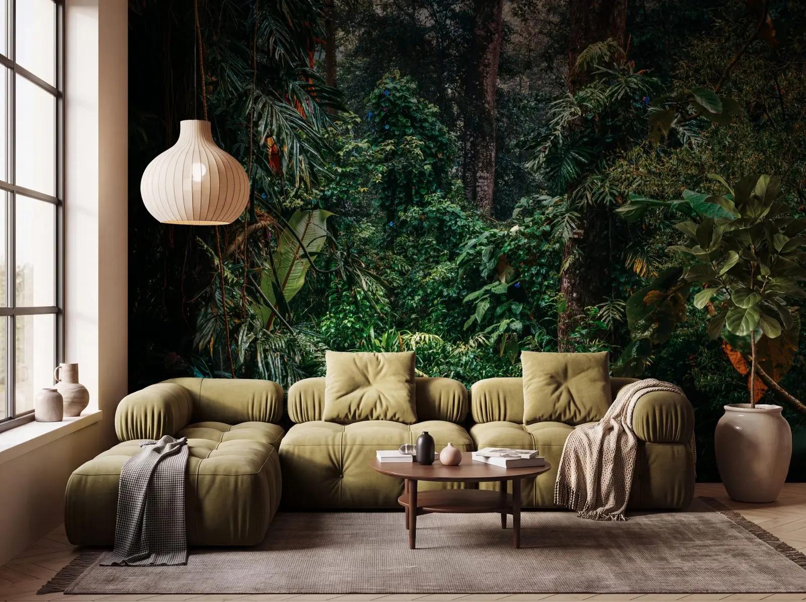 Dark Tropical Jungle Wallpaper Mural