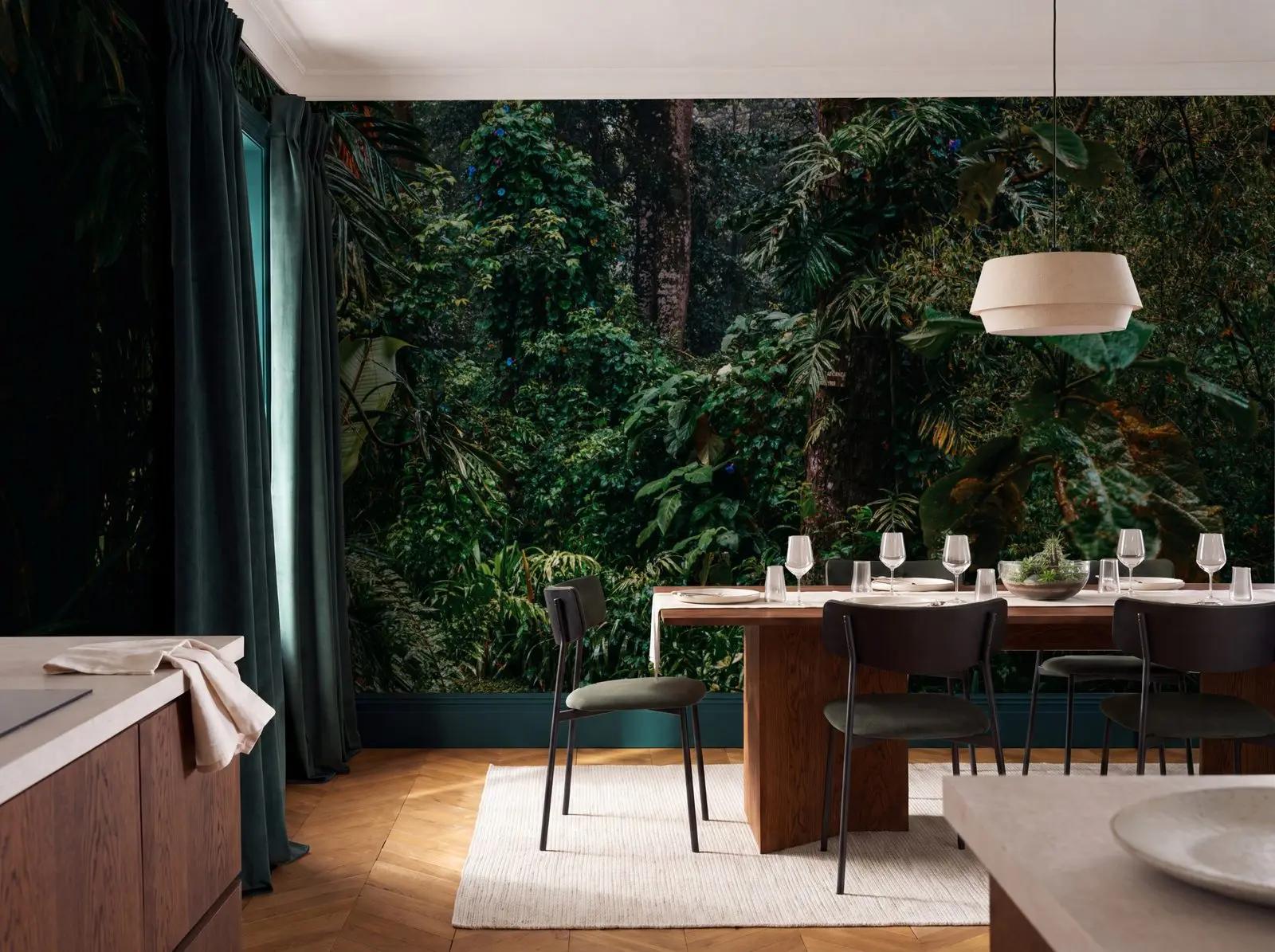Dark Tropical Jungle Wallpaper Mural