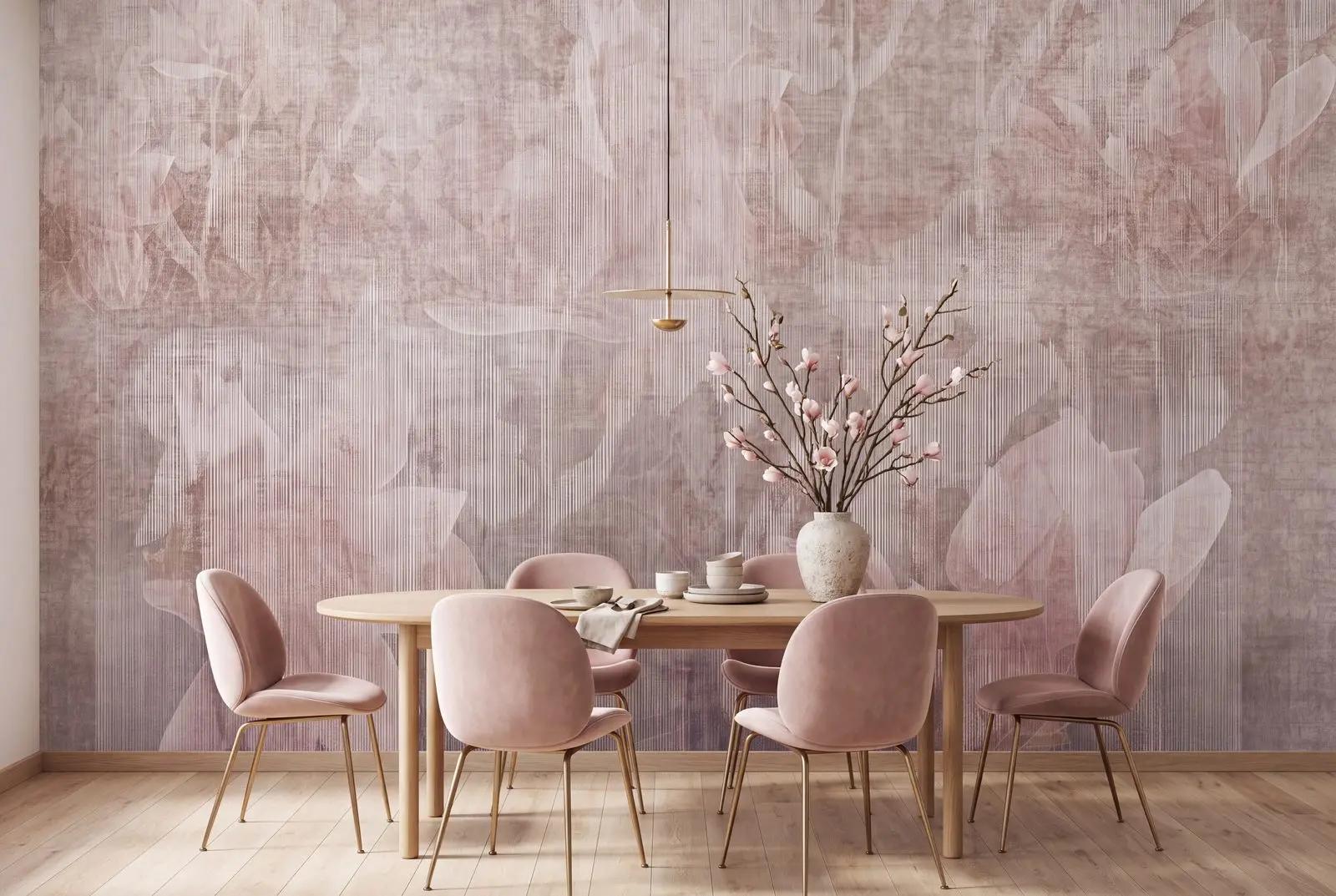 Dusty Pink Magnolia Flower Wallpaper Mural