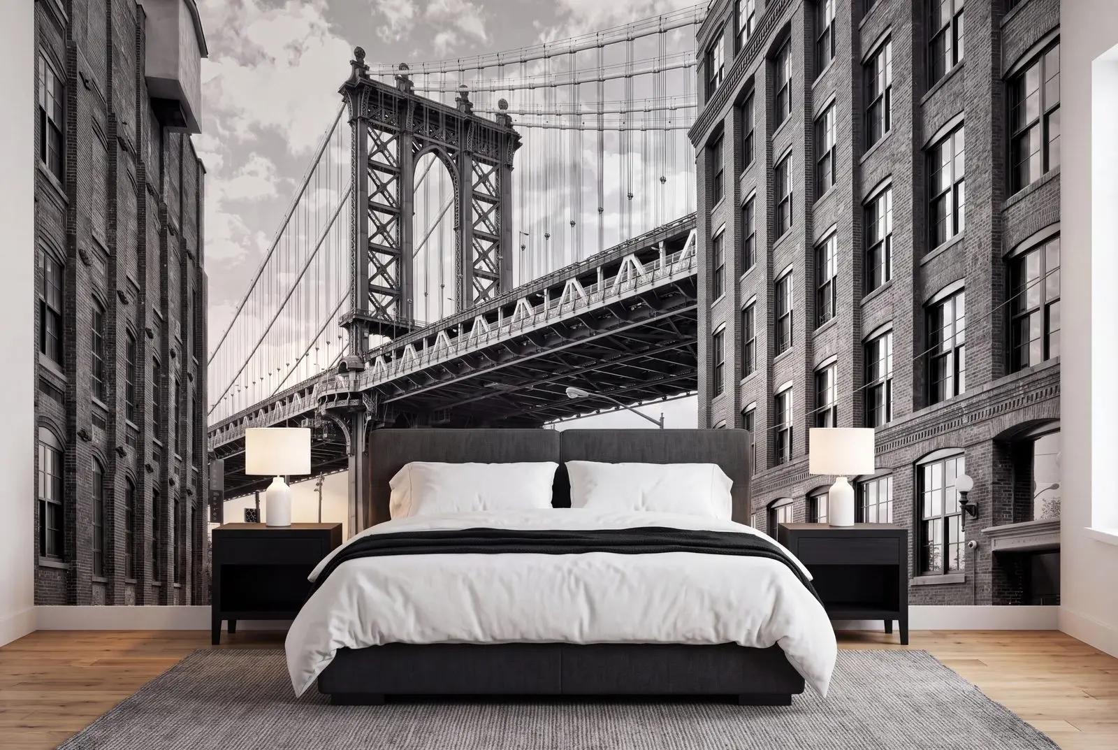 Manhattan Bridge Brick Wallpaper Mural