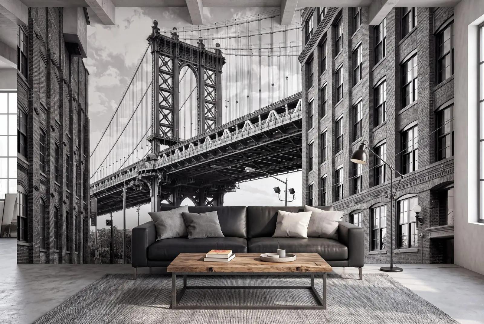 Manhattan Bridge Brick Wallpaper Mural