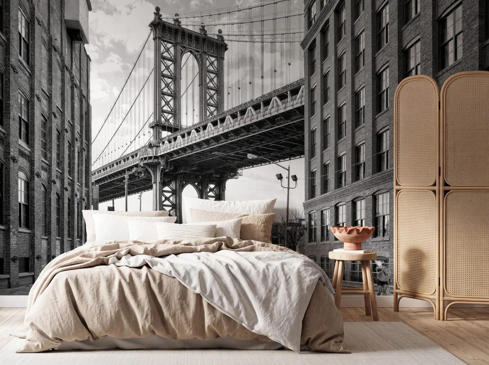 Manhattan Bridge Brick Wallpaper Mural