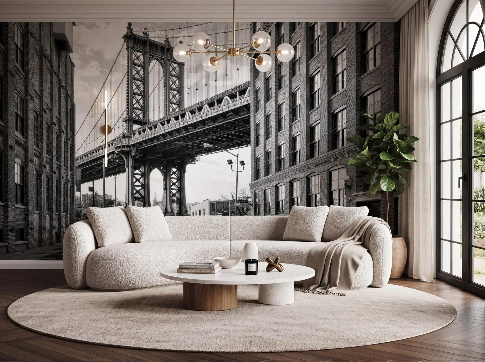 Manhattan Bridge Brick Wallpaper Mural
