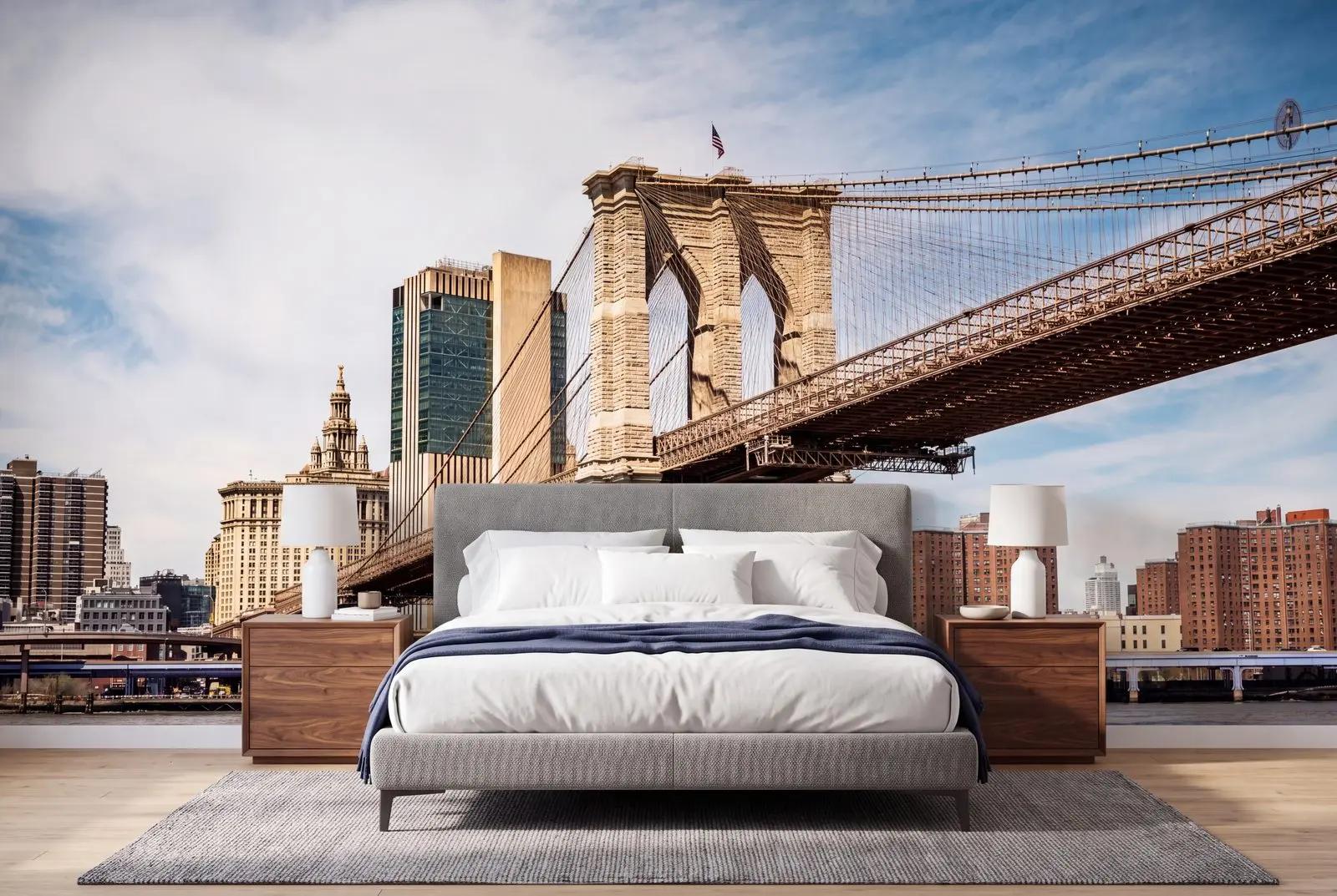 Brooklyn Bridge and City Skyline Wallpaper Mural