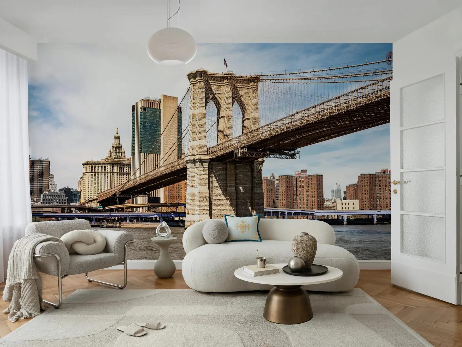 Brooklyn Bridge and City Skyline Wallpaper Mural