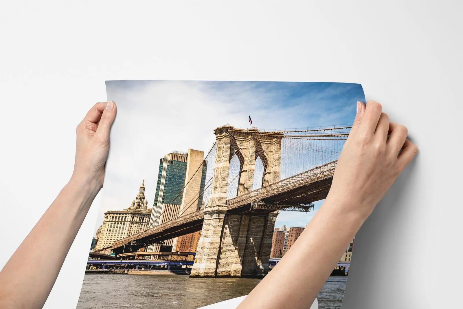 Brooklyn Bridge and City Skyline Wallpaper Mural