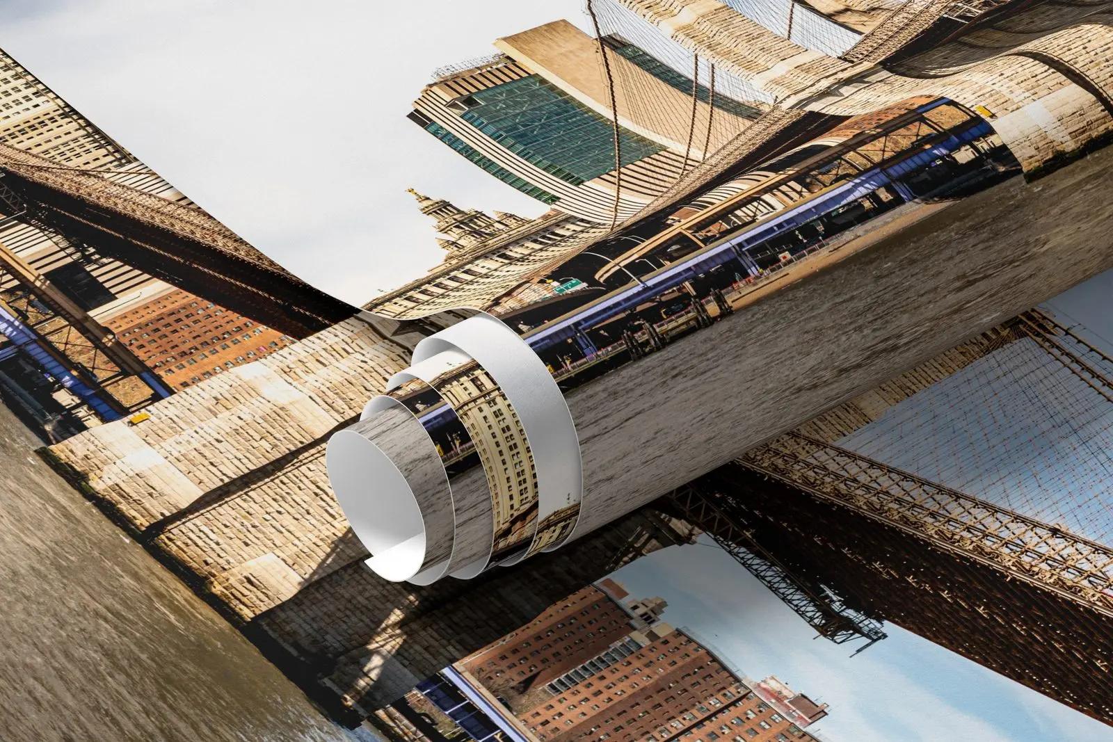 Brooklyn Bridge and City Skyline Wallpaper Mural
