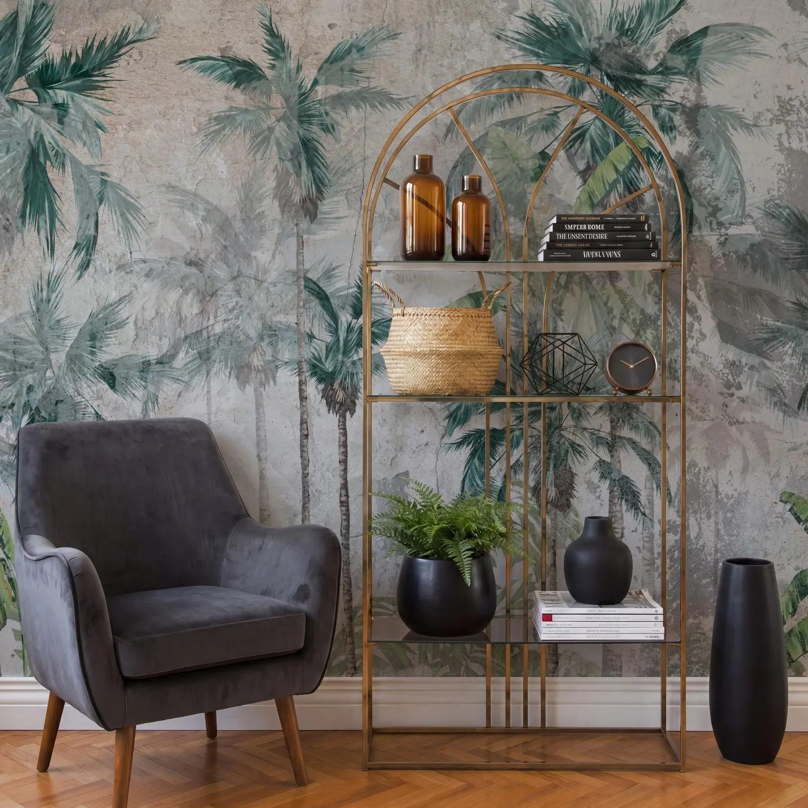 Teal Green Palm Tree Wallpaper Mural
