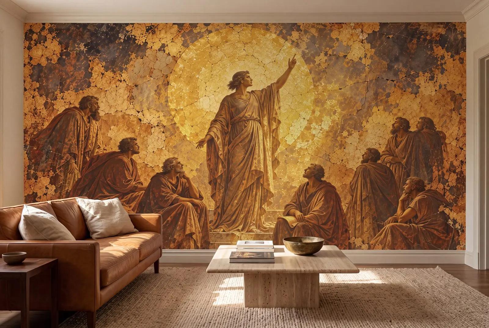 Renaissance Wallpaper Mural with Golden Halo