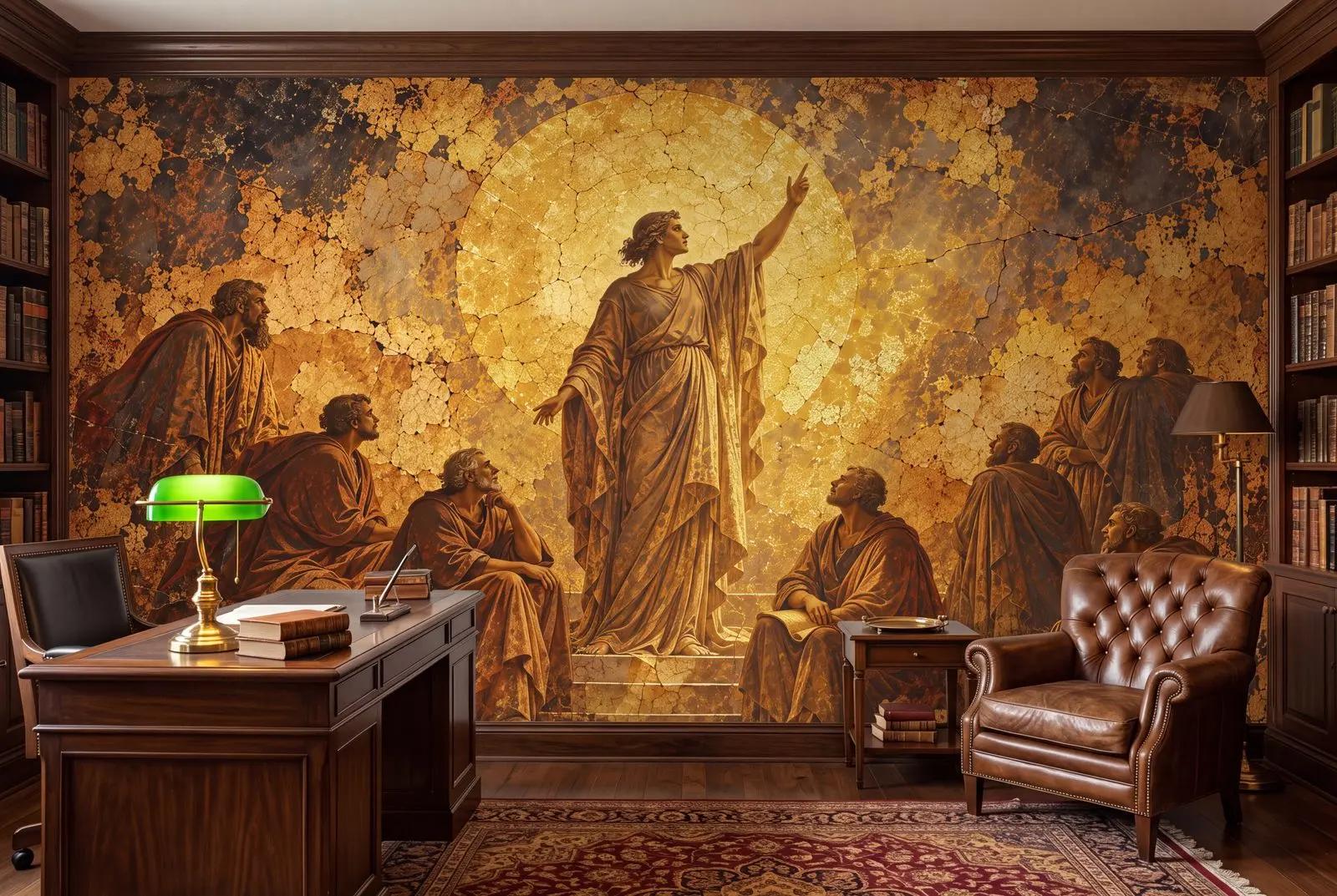 Renaissance Wallpaper Mural with Golden Halo