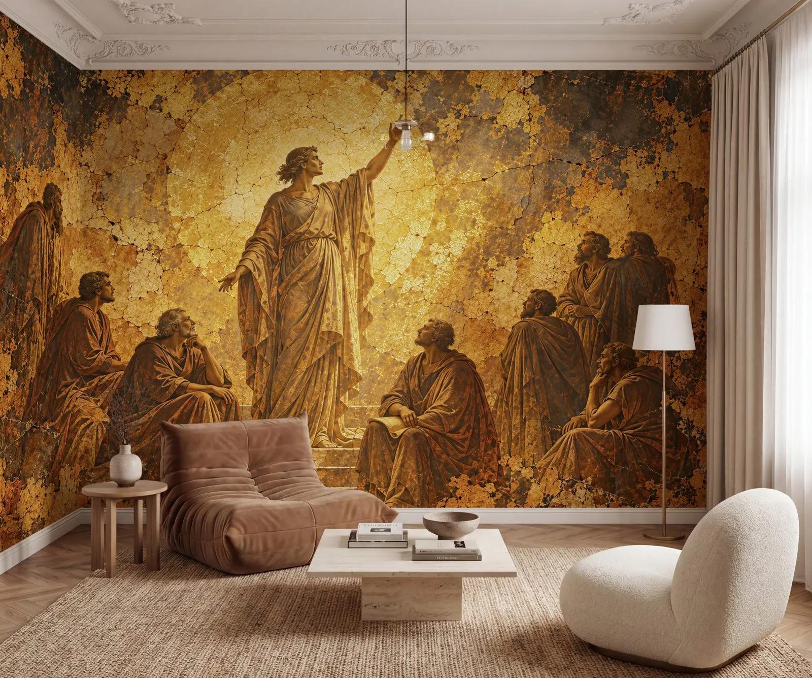 Renaissance Wallpaper Mural with Golden Halo