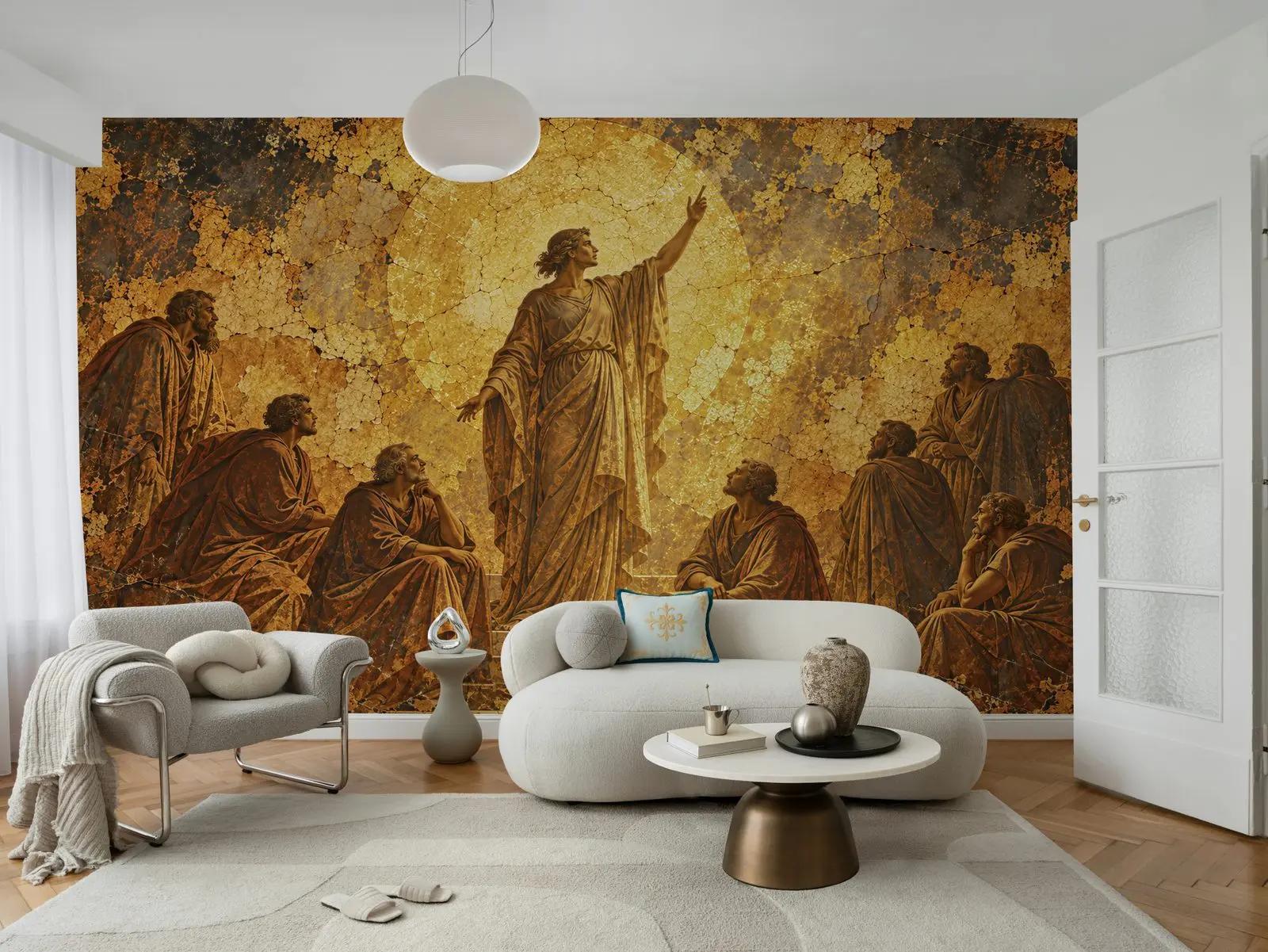 Renaissance Wallpaper Mural with Golden Halo