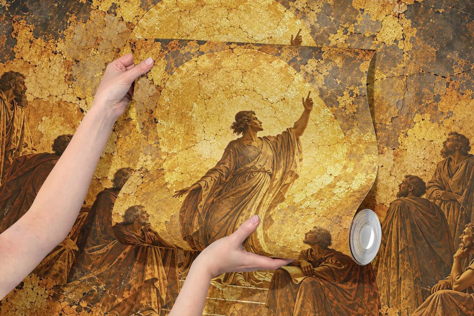 Renaissance Wallpaper Mural with Golden Halo
