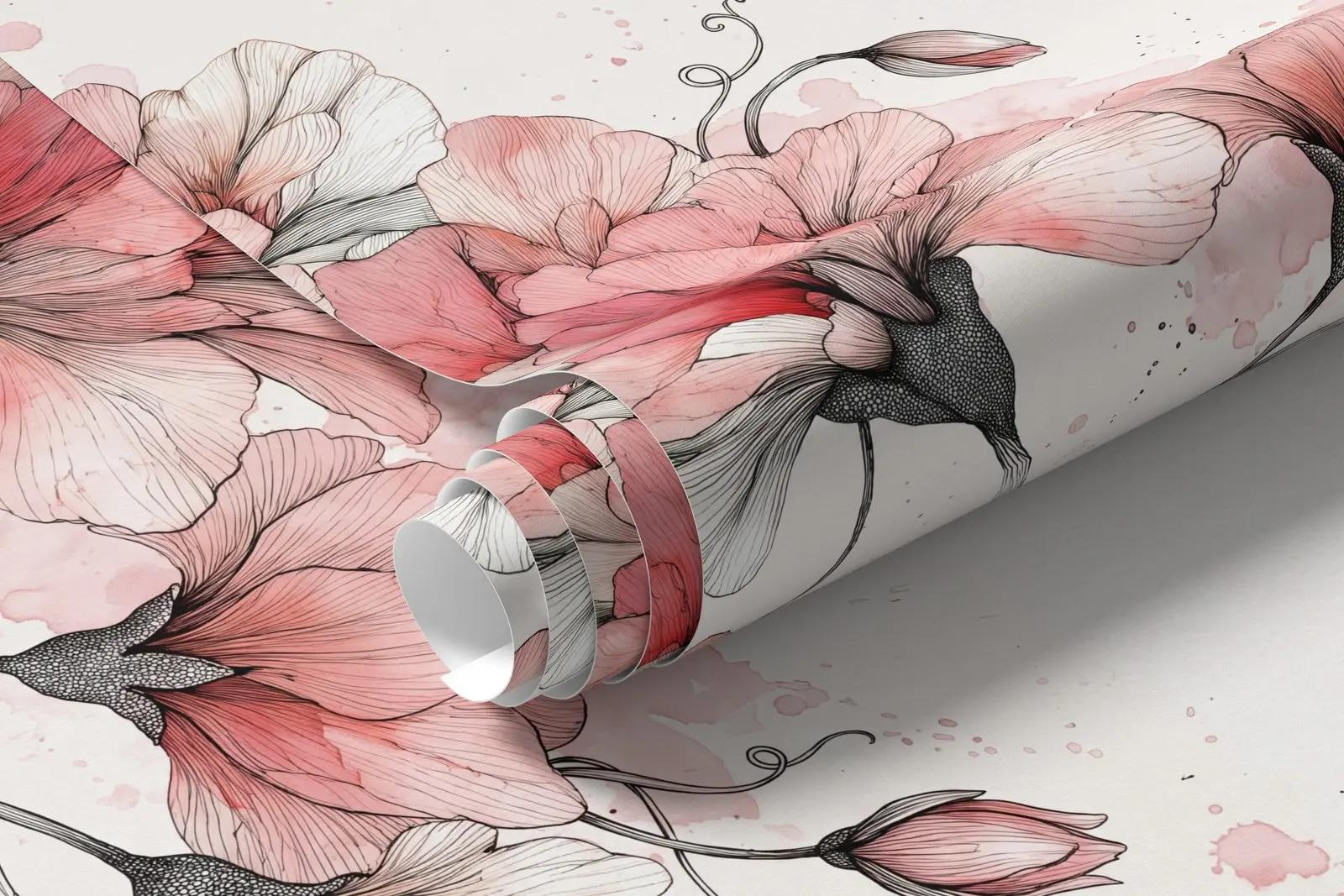 Blush Sweet Pea Wallpaper Mural