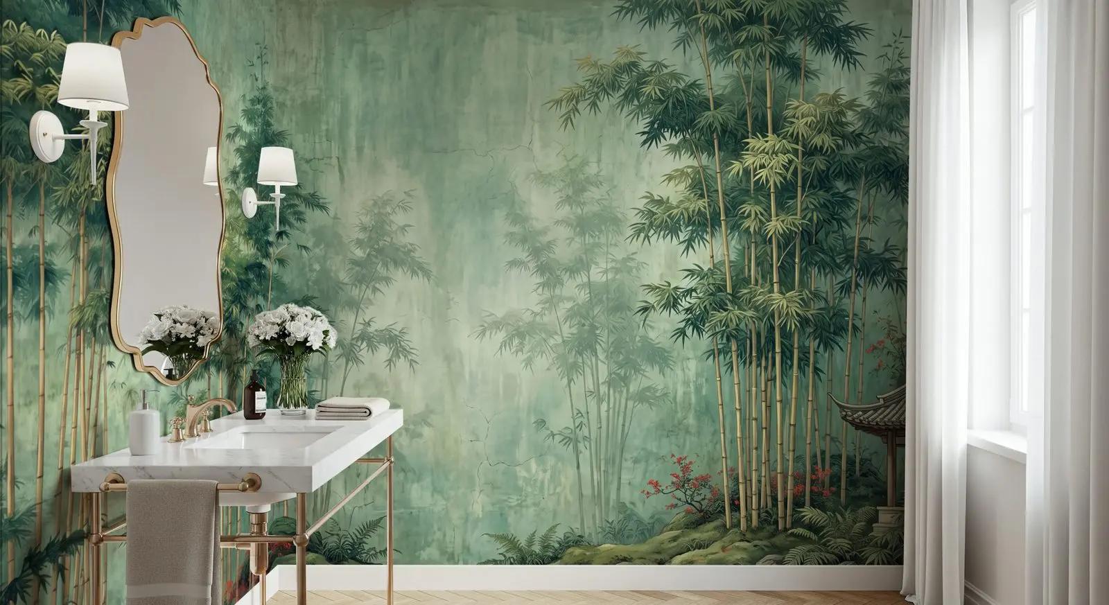 Chinoiserie Bamboo Grove Wallpaper Mural