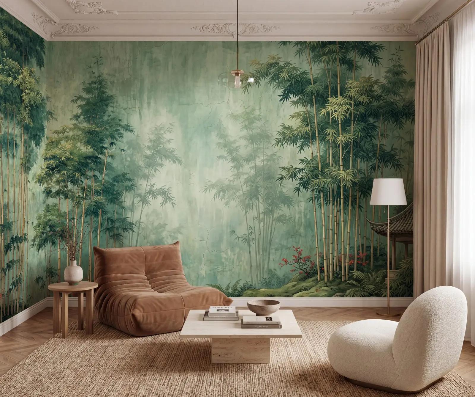 Chinoiserie Bamboo Grove Wallpaper Mural
