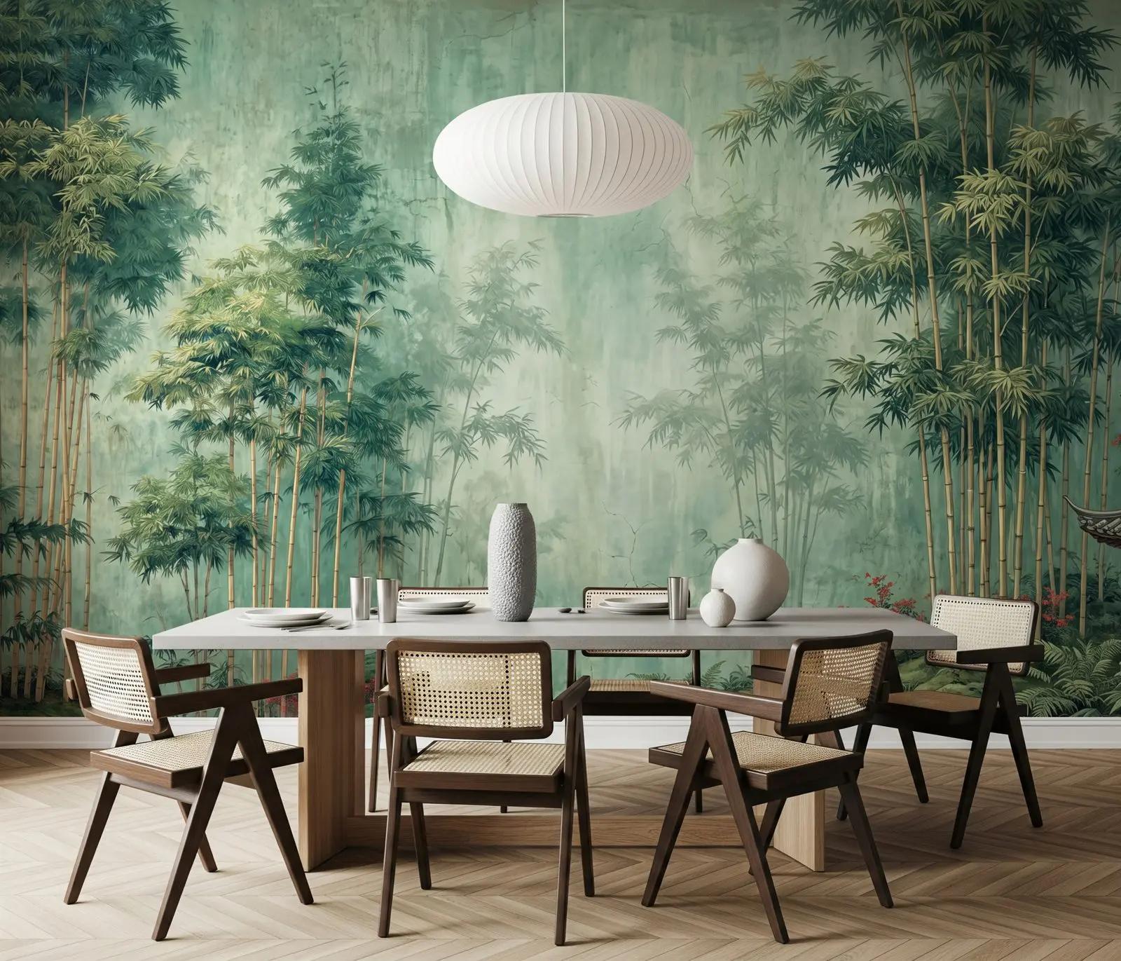 Chinoiserie Bamboo Grove Wallpaper Mural