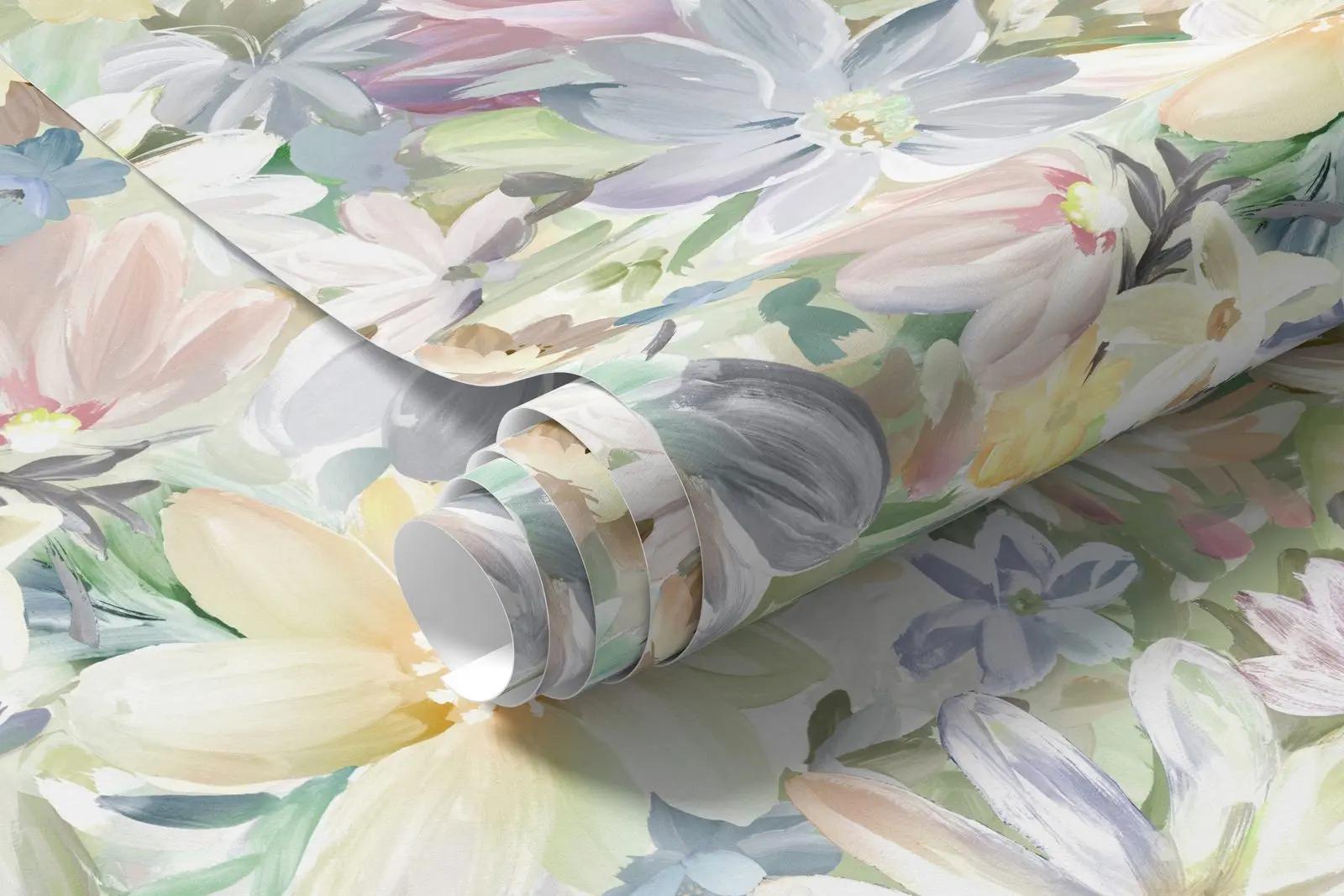 Pastel Floral Wallpaper Mural