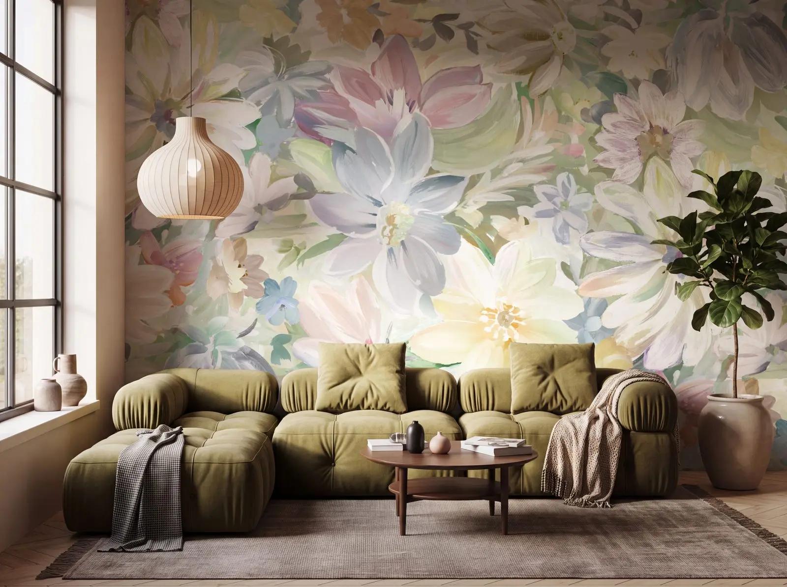 Pastel Floral Wallpaper Mural