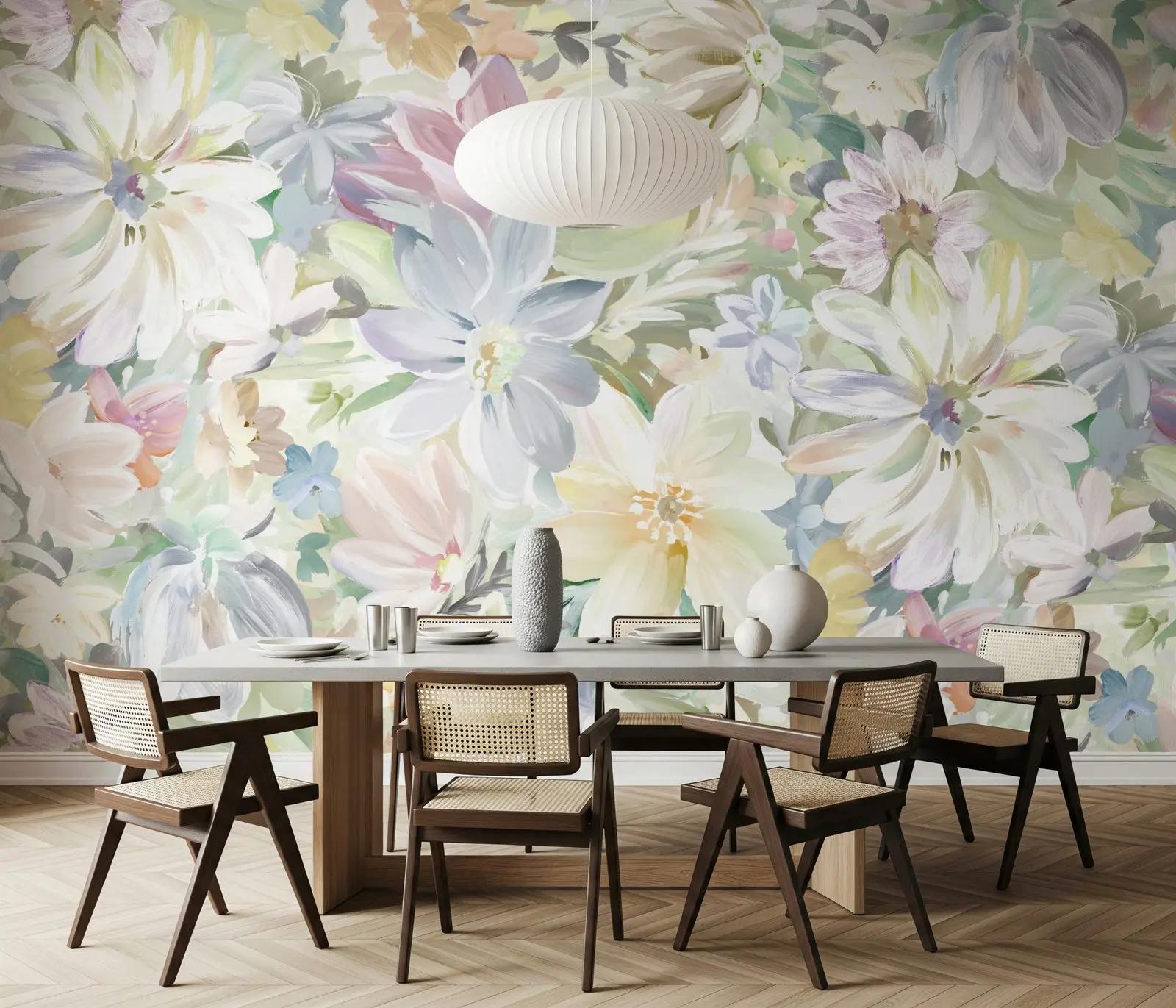 Pastel Floral Wallpaper Mural