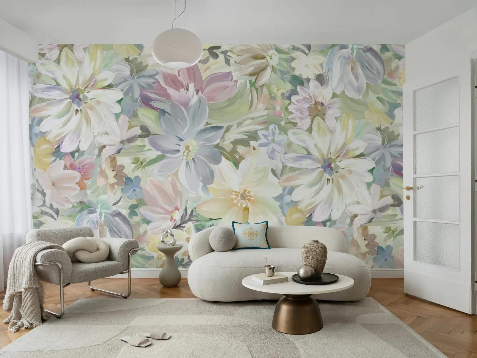 Pastel Floral Wallpaper Mural