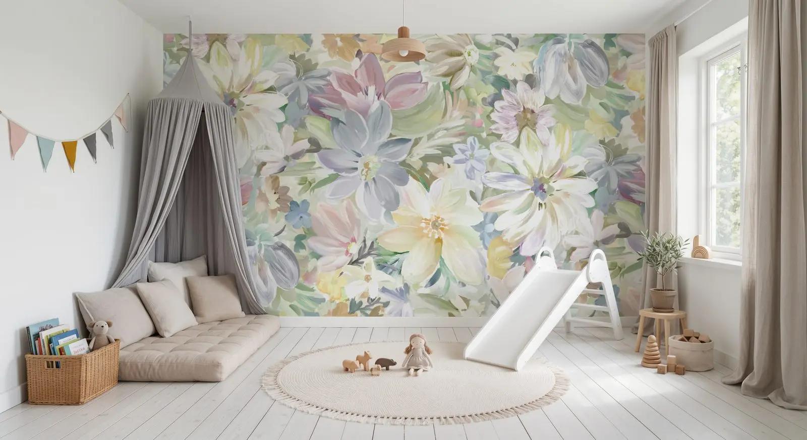 Pastel Floral Wallpaper Mural