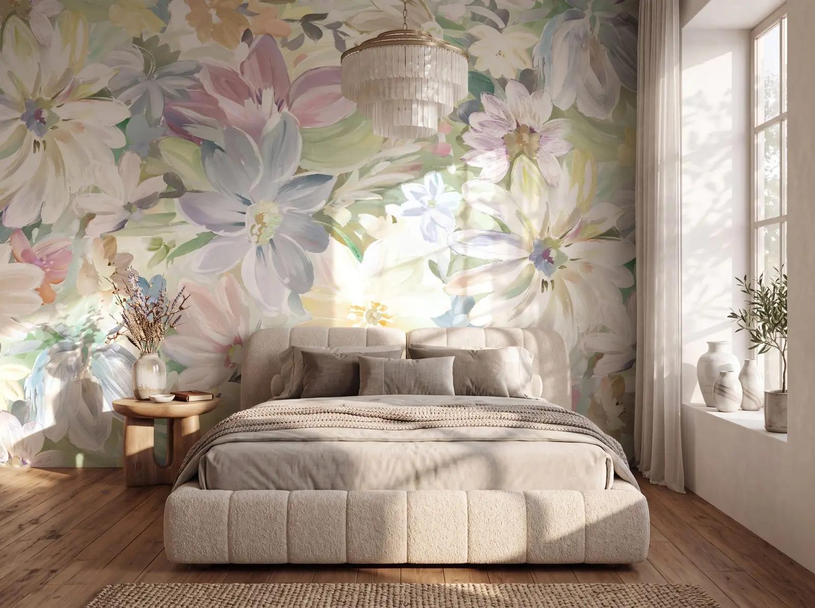 Pastel Floral Wallpaper Mural