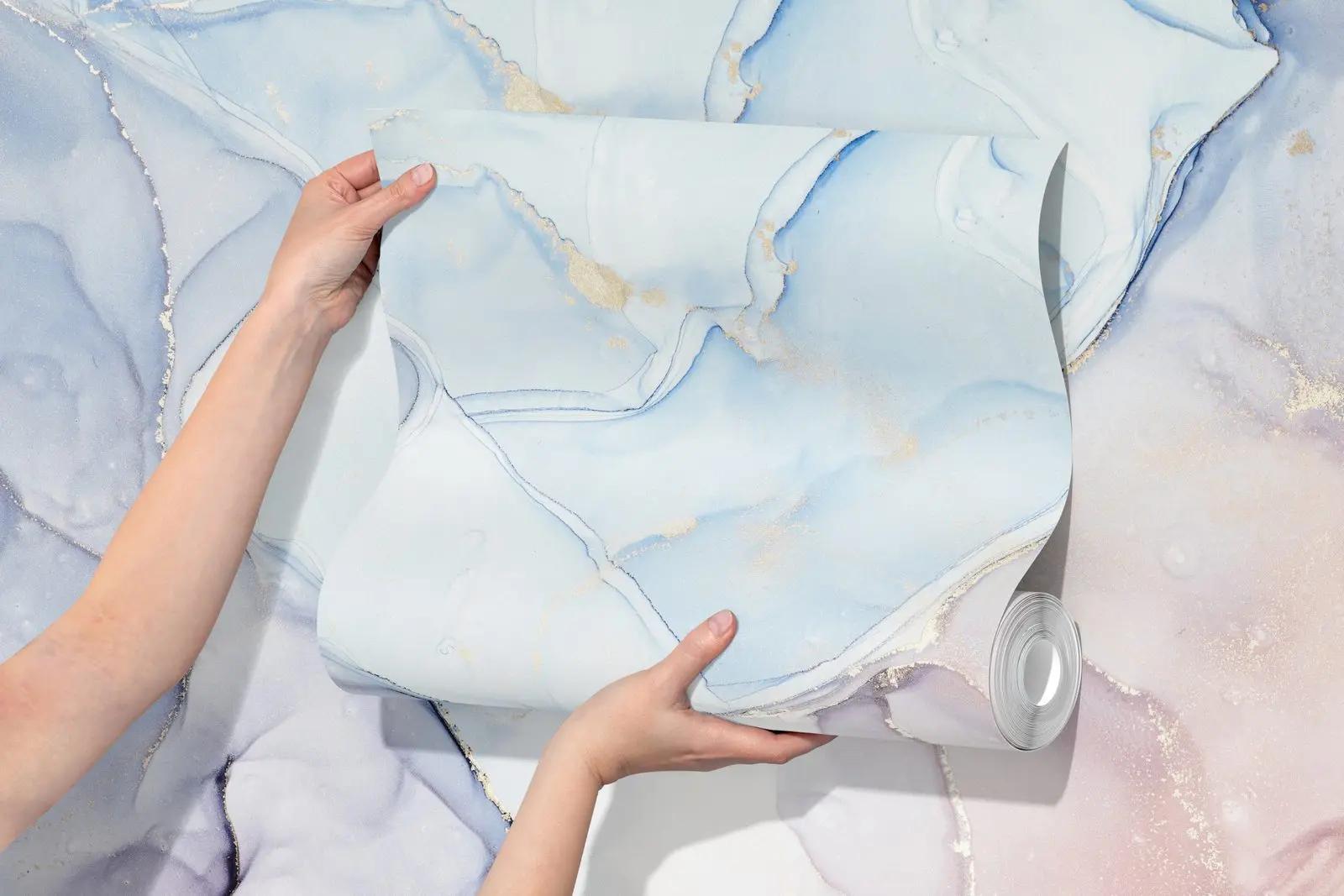 Blue Grey Marble Wallpaper Mural