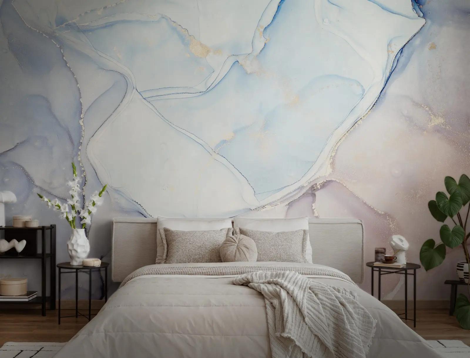 Blue Grey Marble Wallpaper Mural