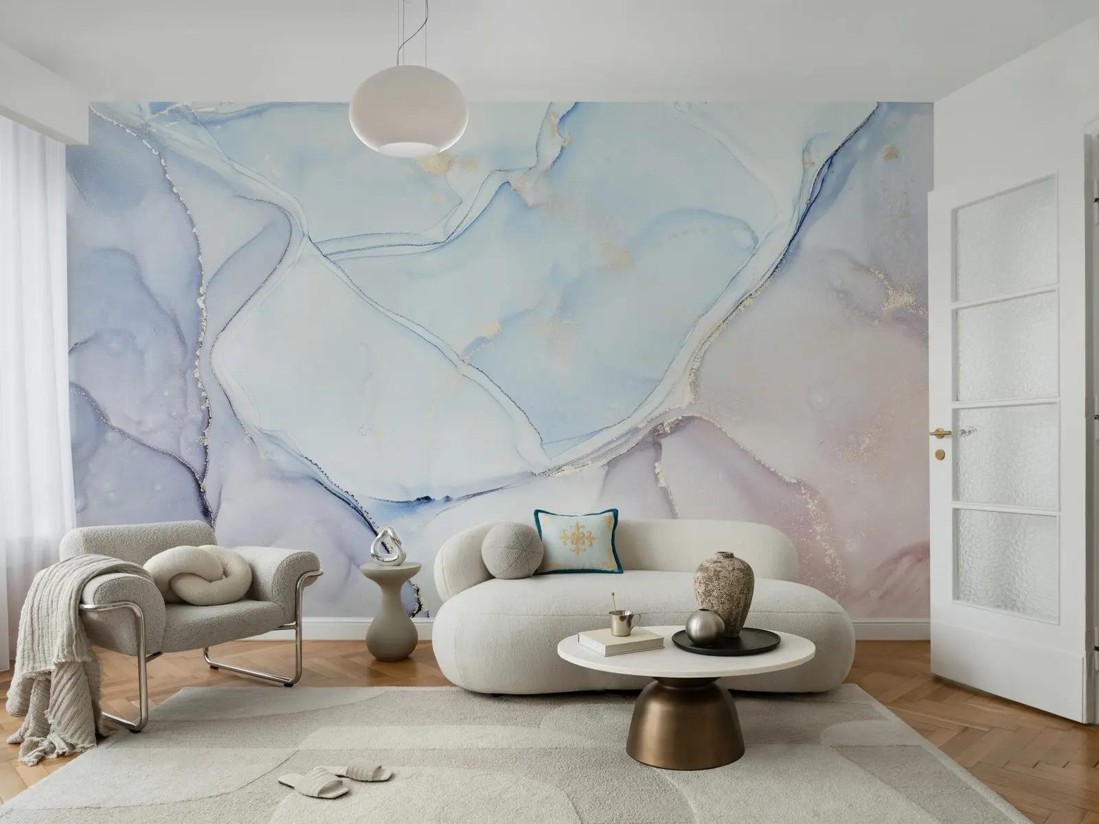 Blue Grey Marble Wallpaper Mural