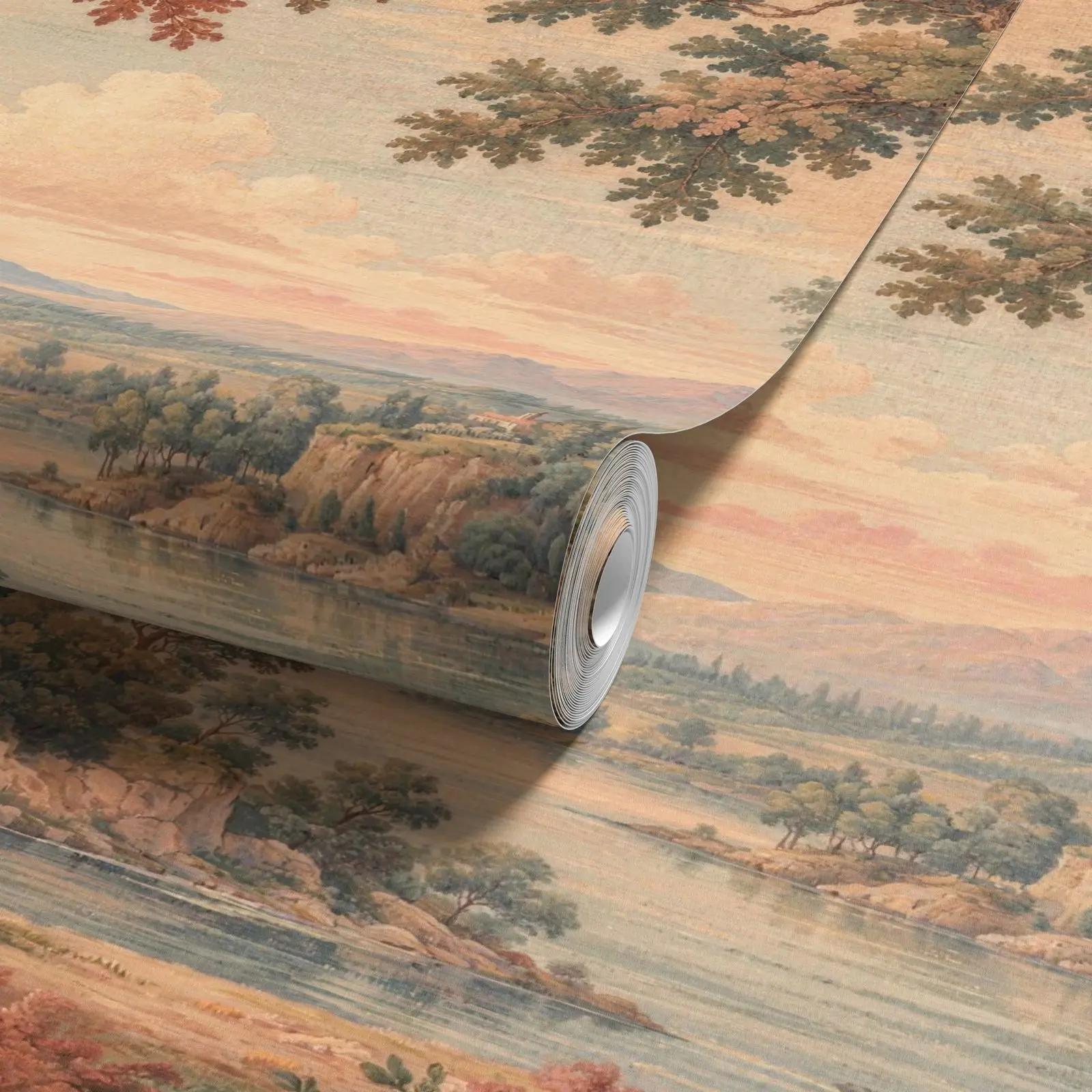 Classical Landscape Wallpaper Mural with Roman Arches